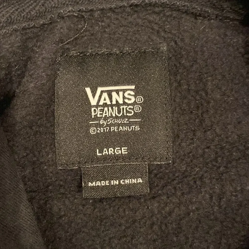 Vans Kids' Vans X Peanuts Pullover Hoodie Black Size L